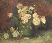 Vincent Van Gogh Bowl wtih Peonies and Roses (nn04) USA oil painting reproduction